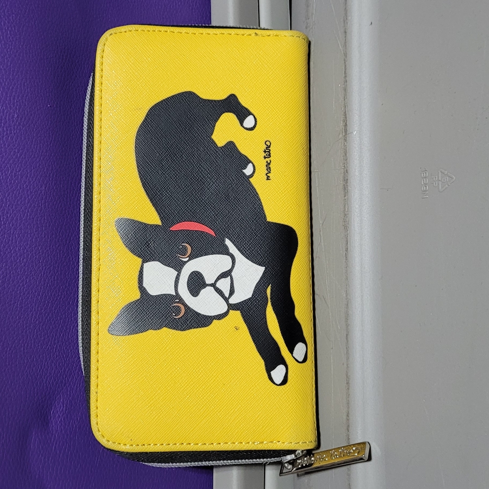Yellow Wallet with Dog Design